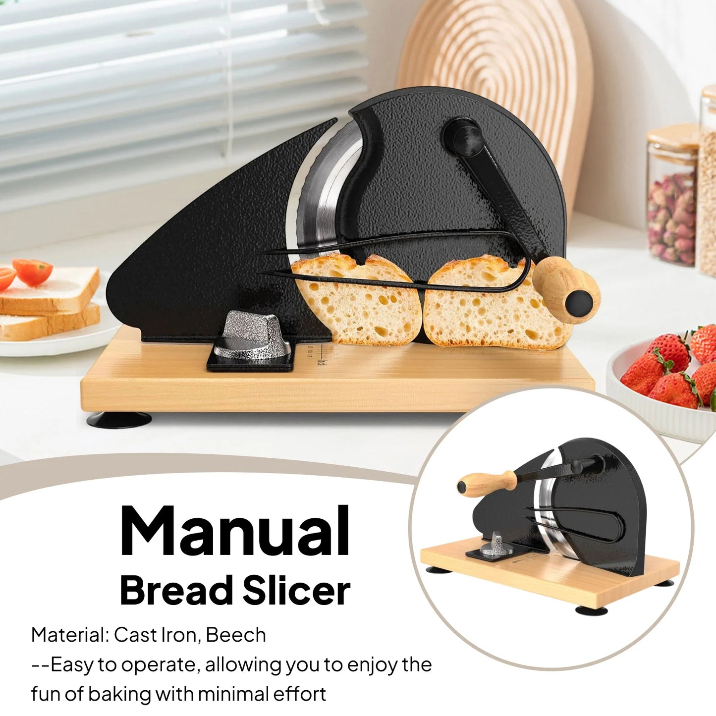 Perfect-Slice Manual Bread Slicer