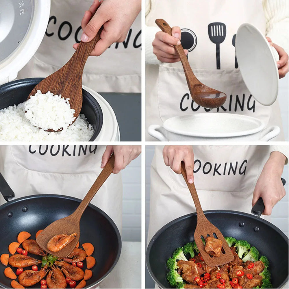 Natural Wooden Cooking Spoons & Spatulas