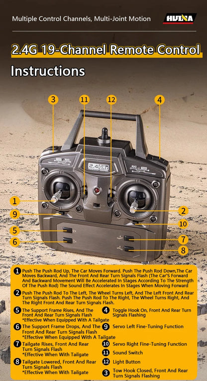 Realistic Lights & Sounds RC Engineering Truck