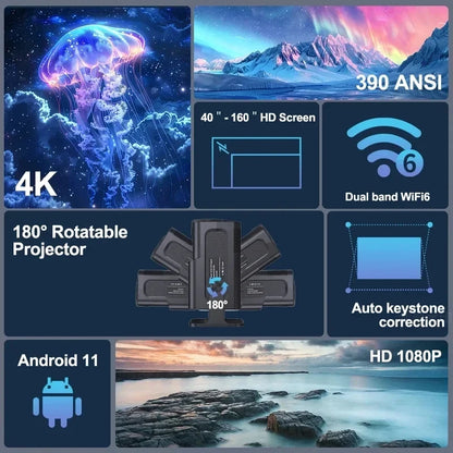 1080P Android Projector WiFi Bluetooth